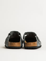 MENS BIRKENSTOCK BOSTON SOFT FOOTBED SUEDE SANDALS - REGULAR - BASALT GREY