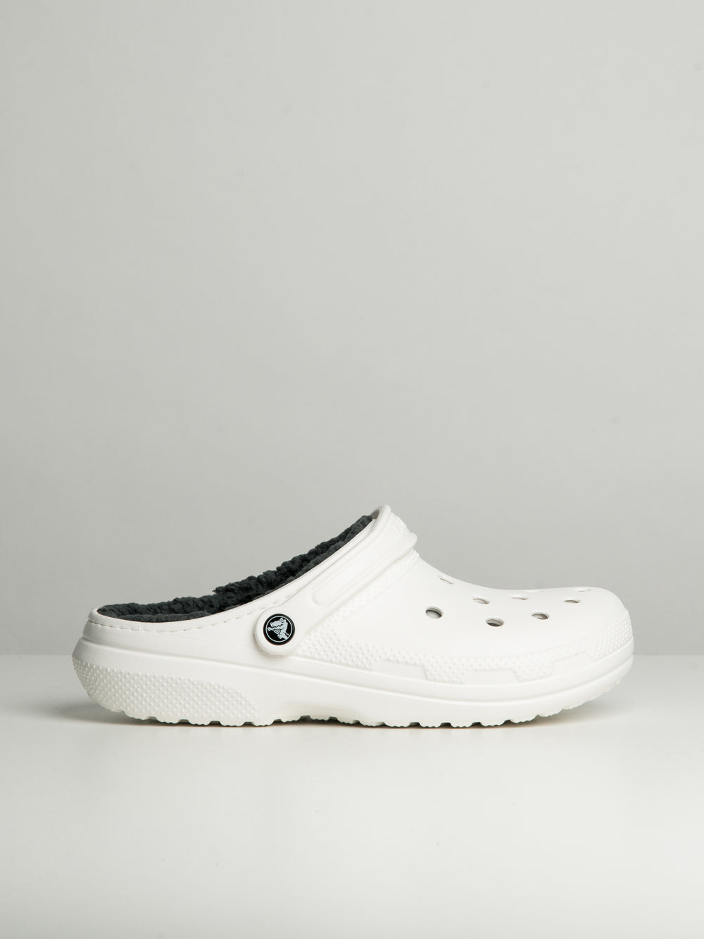MENS CROCS CLASSIC LINED CLOG - WHITE/GREY