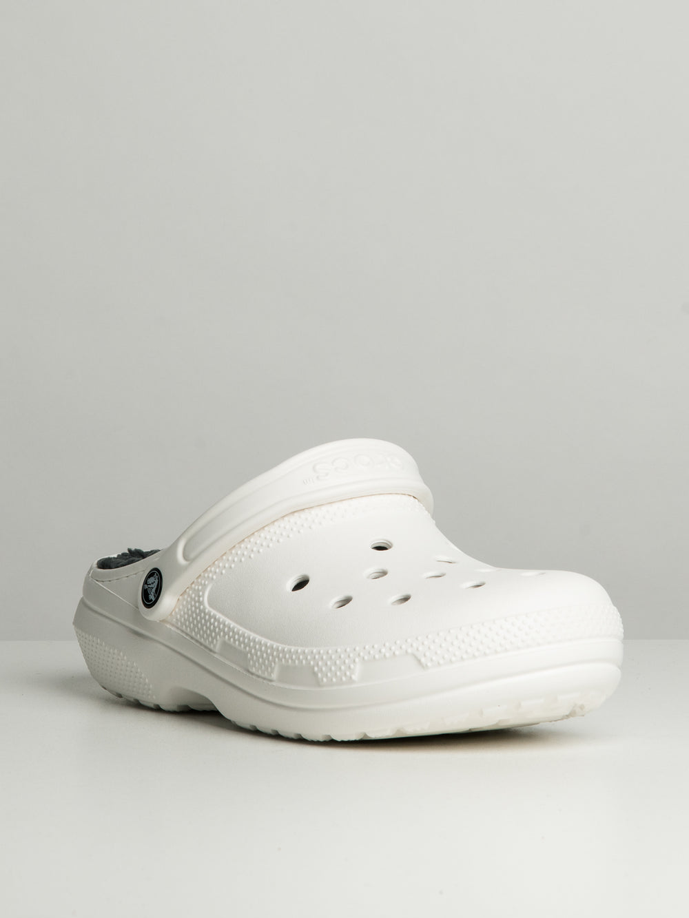 MENS CROCS CLASSIC LINED CLOG - WHITE/GREY
