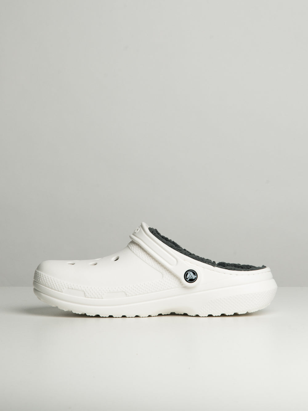 MENS CROCS CLASSIC LINED CLOG - WHITE/GREY