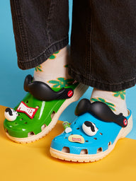 MENS CROCS PRINGLES CLASSIC CLOG - GREEN/BLUE - CLEARANCE