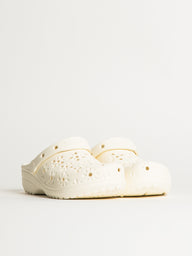 WOMENS CROCS CLASSIC FLORAL CUTOUT CLOG - CHALK