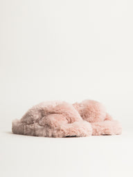 WOMENS HARLOW CROSSOVER SLIPPER - CHERRY