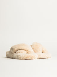 WOMENS HARLOW CROSSOVER SLIPPER - CREME