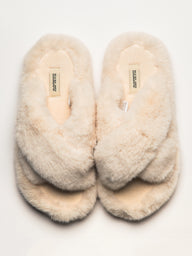 WOMENS HARLOW CROSSOVER SLIPPER - CREME