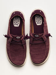 WOMENS HEYDUDE WENDY STRETCH SOX - BURGUNDY