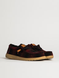 MENS HEYDUDE WALLY COZY PLAID - RED/BLACK