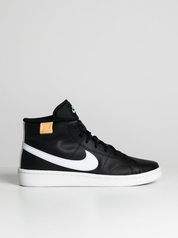 MENS NIKE COURT ROYALE 2 MID SNEAKER - BLACK/WHITE