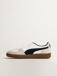 MENS PUMA PALERMO LEATHER SNEAKER - WHITE/VAPOR GRAY/BLACK/GUM