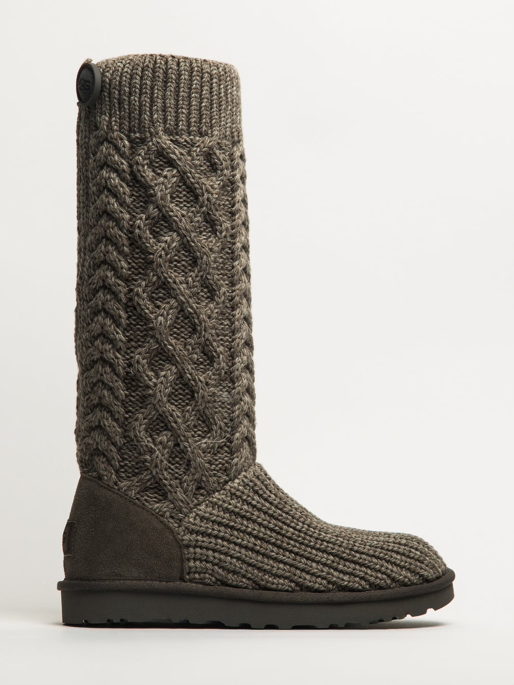 WOMENS UGG CLASSIC CARDI CABLED KNIT BOOT - GREY