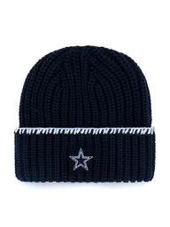 47 BLANKET STITCH CUFF KNIT COWBOY BEANIE - NAVY
