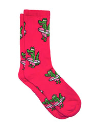 SURFING SHARK SOCKS - HOT PINK