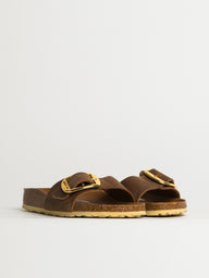 WOMENS BIRKENSTOCK MADRID BIG BUCKLE OILED LEATHER SANDALS - MEDIUM/NARROW - COGNAC