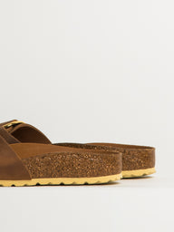 WOMENS BIRKENSTOCK MADRID BIG BUCKLE OILED LEATHER SANDALS - MEDIUM/NARROW - COGNAC