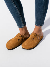 WOMENS BIRKENSTOCK BOSTON SOFT FOOTBED CLOGS - REGULAR - MINK
