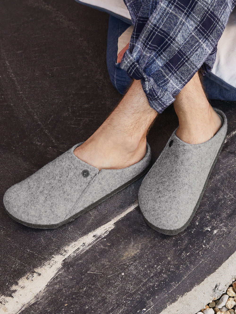 WOMENS BIRKENSTOCK ZERMATT SHEARLING SLIPPERS - LIGHT GREY - CLEARANCE