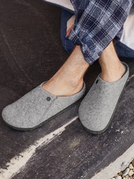 WOMENS BIRKENSTOCK ZERMATT SHEARLING SLIPPERS - LIGHT GREY - CLEARANCE