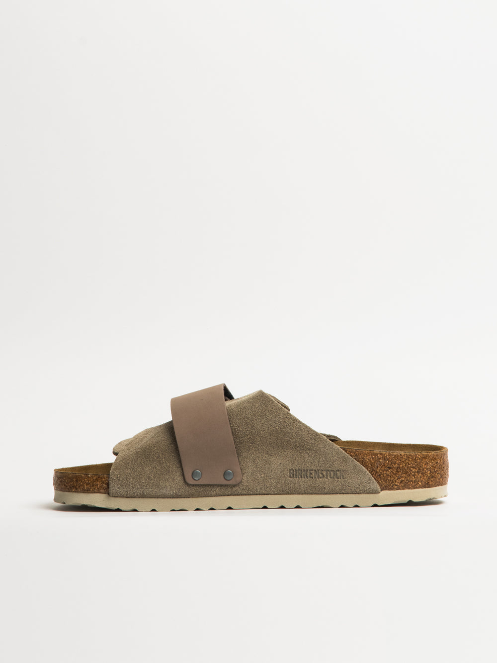 MENS BIRKENSTOCK KYOTO SUEDE NUBUCK SANDALS - TAUPE - CLEARANCE