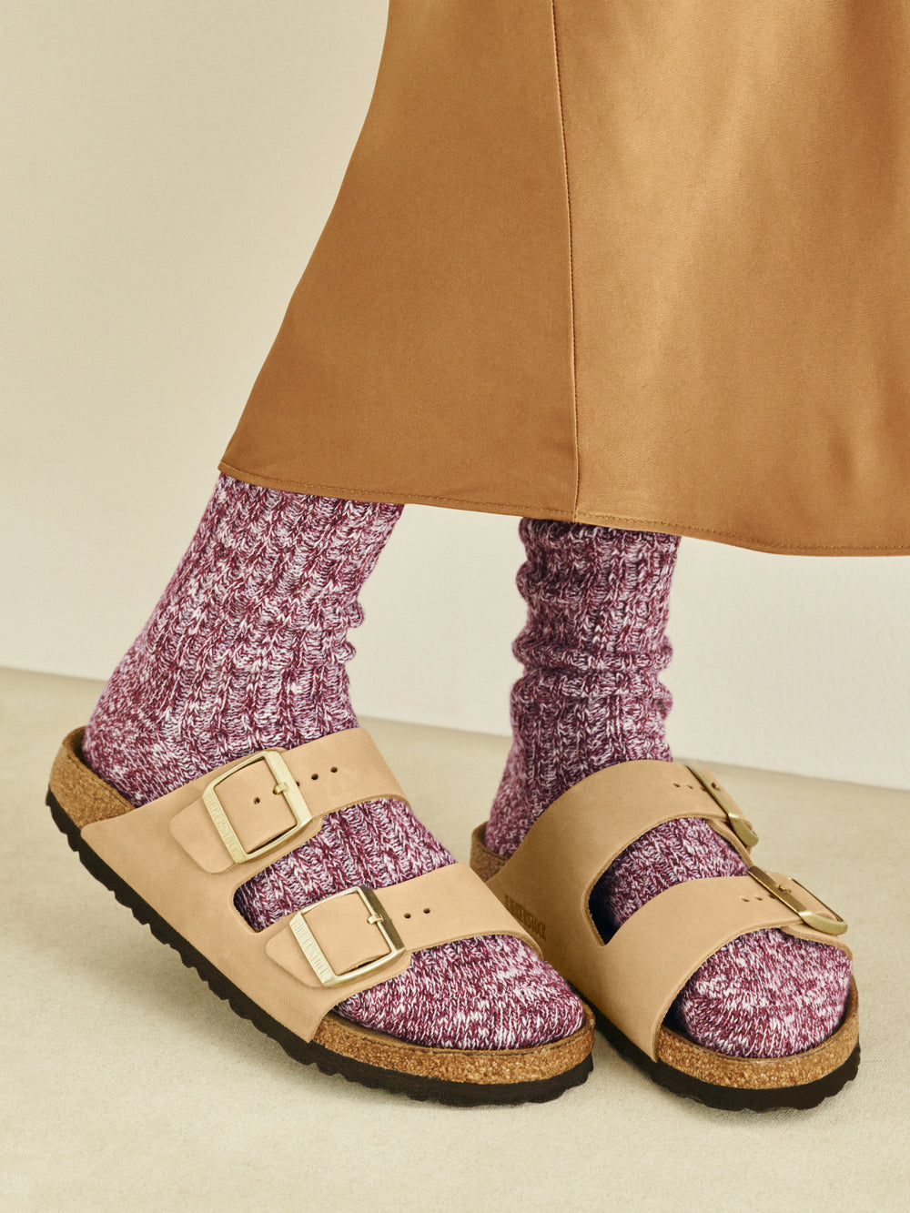 WOMENS BIRKENSTOCK ARIZONA SOFT FOOTBED NUBUCK SANDALS - MEDIUM/NARROW - SAND