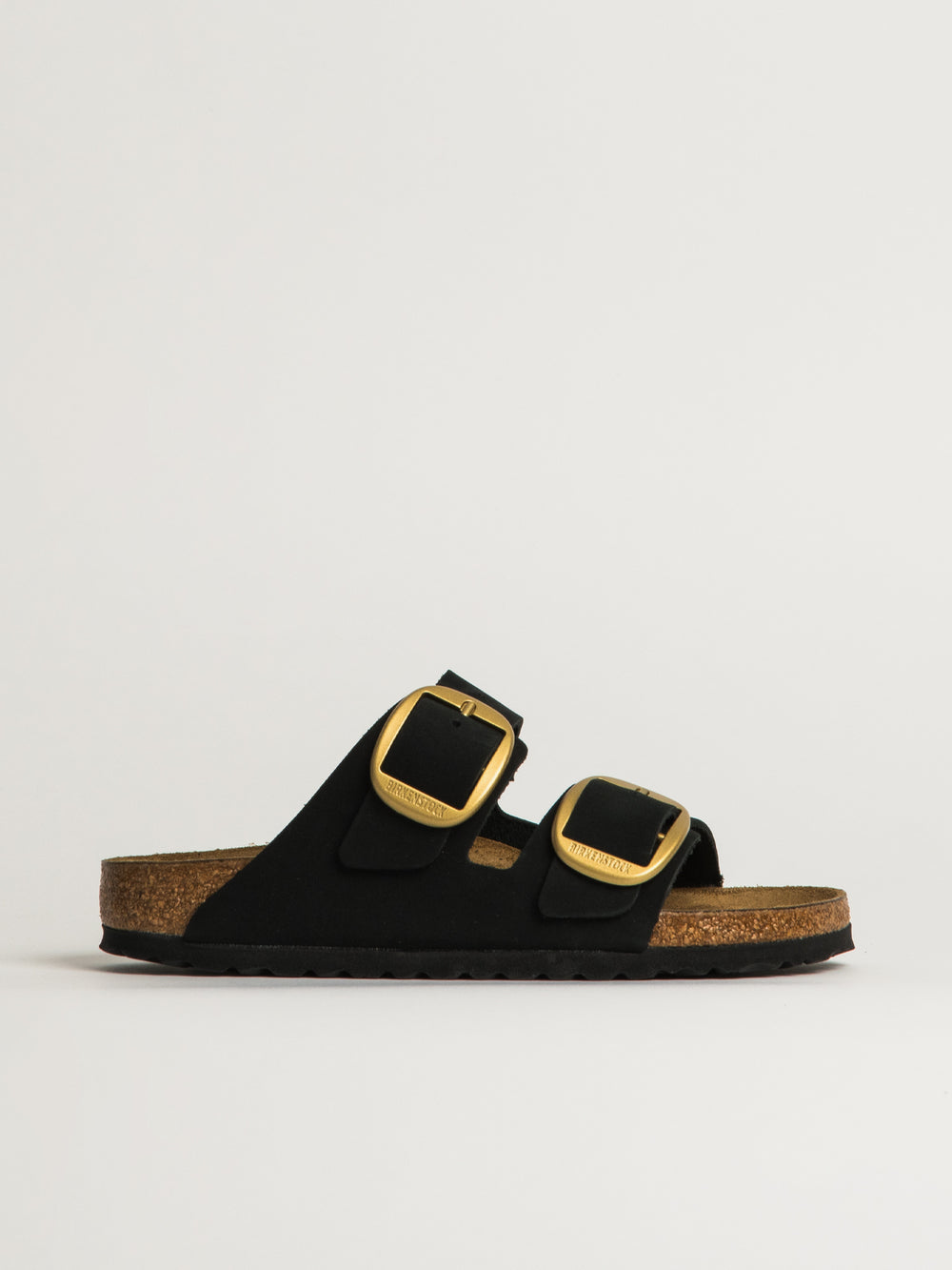WOMENS BIRKENSTOCK ARIZONA BIG BUCKLE NUBUCK SANDALS - BLACK