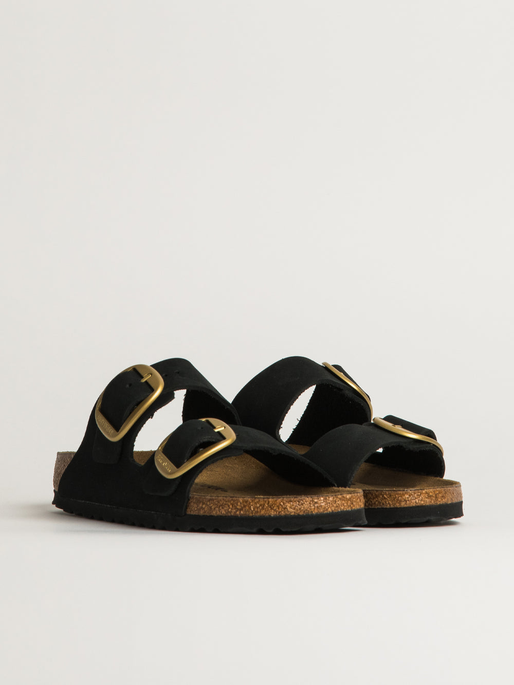 WOMENS BIRKENSTOCK ARIZONA BIG BUCKLE NUBUCK SANDALS - BLACK