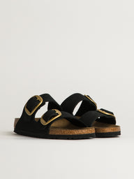 WOMENS BIRKENSTOCK ARIZONA BIG BUCKLE NUBUCK SANDALS - BLACK
