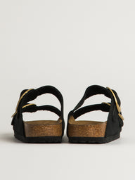 WOMENS BIRKENSTOCK ARIZONA BIG BUCKLE NUBUCK SANDALS - BLACK