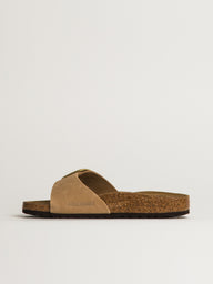 WOMENS BIRKENSTOCK MADRID BIG BUCKLE NUBUCK SANDAL - SAND