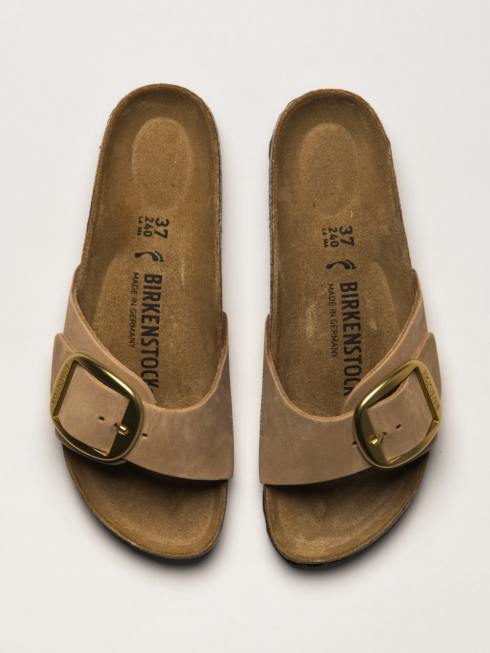 WOMENS BIRKENSTOCK MADRID BIG BUCKLE NUBUCK SANDAL - SAND