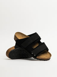 MENS BIRKENSTOCK UJI SUEDE NUBUCK SANDALS - REGULAR - BLACK