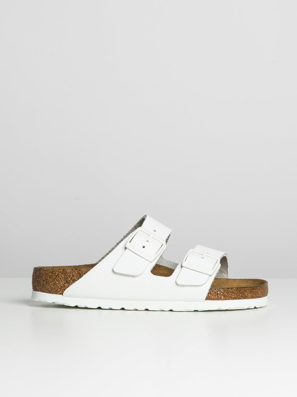 WOMENS BIRKENSTOCK ARIZONA SOFT FOOTBED LEATHER REG SANDALS - WHITE - CLEARANCE