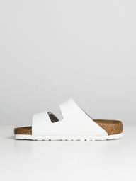 WOMENS BIRKENSTOCK ARIZONA SOFT FOOTBED LEATHER REG SANDALS - WHITE - CLEARANCE