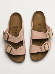 WOMENS BIRKENSTOCK ARIZONA SUEDE SANDALS - REGULAR - LIGHT ROSE