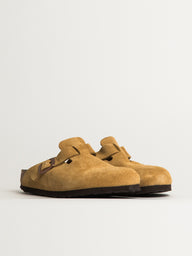 WOMENS BIRKENSTOCK BOSTON SUEDE CLOG - MEDIUM/NARROW - LATTE CREAM