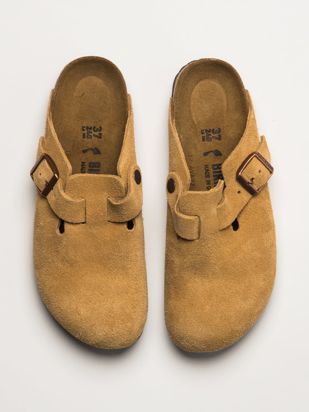 WOMENS BIRKENSTOCK BOSTON SUEDE CLOG - MEDIUM/NARROW - LATTE CREAM