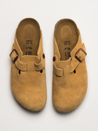 WOMENS BIRKENSTOCK BOSTON SUEDE CLOG - MEDIUM/NARROW - LATTE CREAM