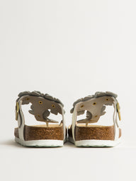 WOMENS BIRKENSTOCK GIZEH FLOWER LEATHER SANDALS - REGULAR - WHITE