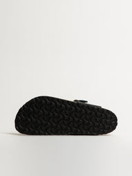 WOMENS BIRKENSTOCK GIZEH FLOWER LEATHER SANDALS - REGULAR - BLACK