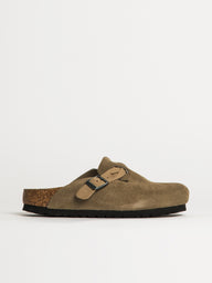 WOMENS BIRKENSTOCK BOSTON BRAIDED SUEDE CLOG - TAUPE