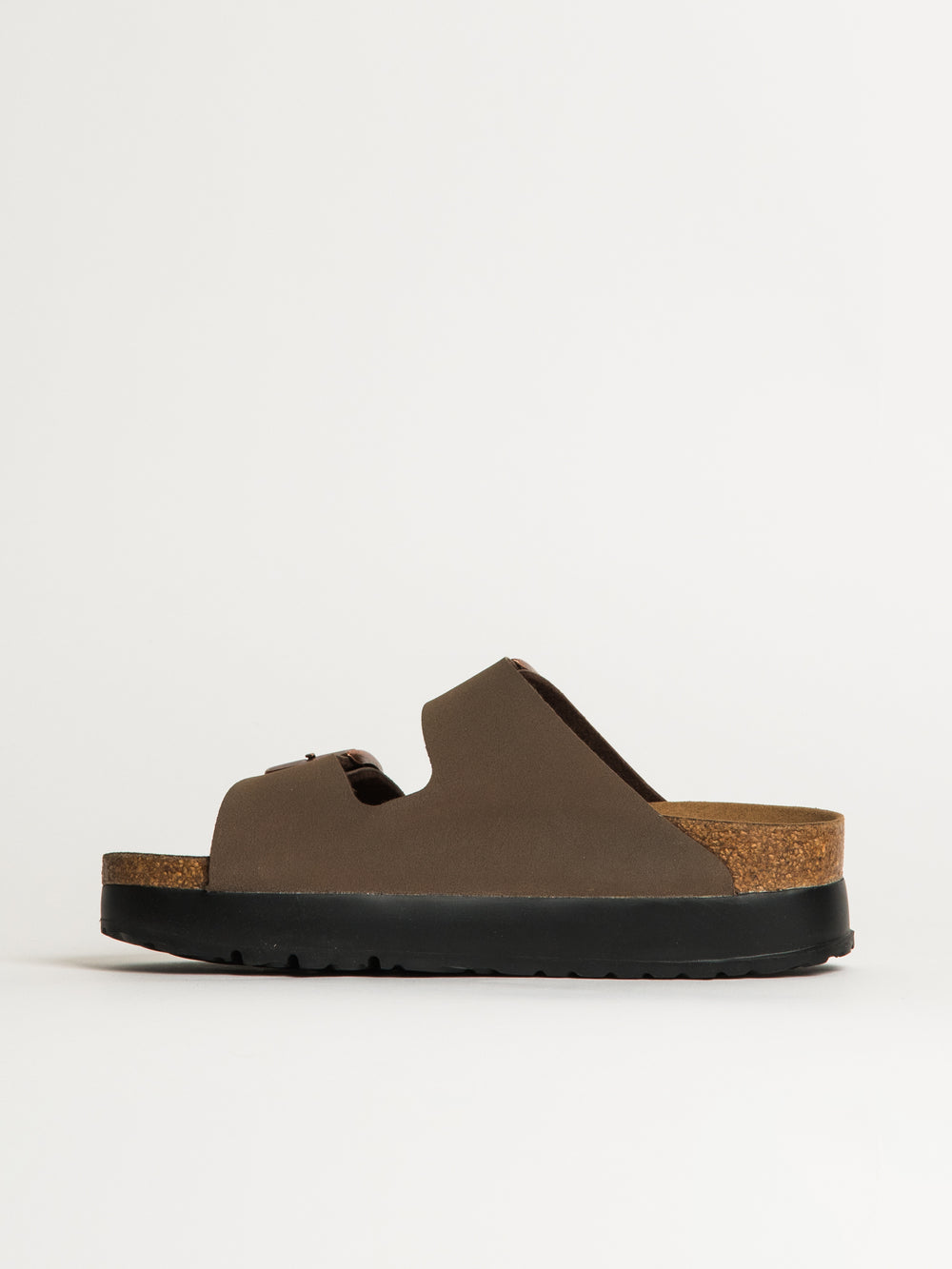 WOMENS BIRKENSTOCK ARIZONA VEGAN PLATFORM SANDALS - MEDIUM/NARROW - MOCHA
