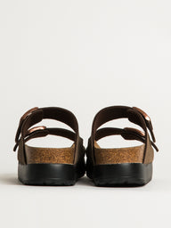 WOMENS BIRKENSTOCK ARIZONA VEGAN PLATFORM SANDALS - MEDIUM/NARROW - MOCHA