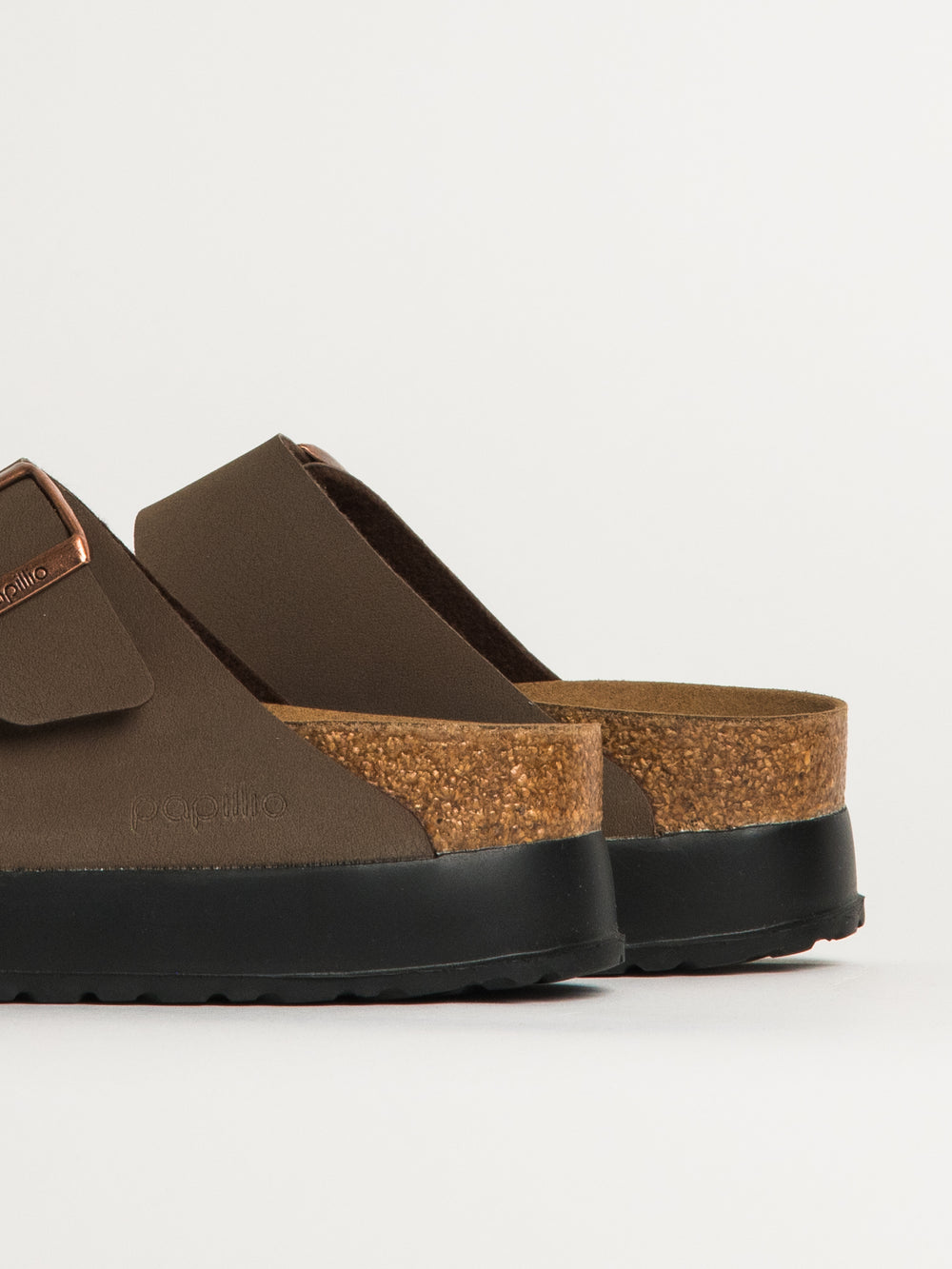 WOMENS BIRKENSTOCK ARIZONA VEGAN PLATFORM SANDALS - MEDIUM/NARROW - MOCHA