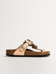 WOMENS BIRKENSTOCK GIZEH FLOWER LEATHER SANDALS - REGULAR - LIGHT ROSE