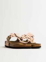 WOMENS BIRKENSTOCK GIZEH FLOWER LEATHER SANDALS - REGULAR - LIGHT ROSE