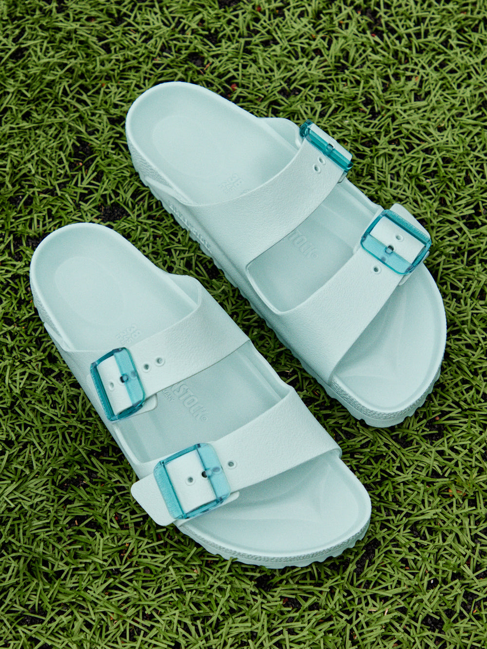 WOMENS BIRKENSTOCK ARIZONA STEALTH EVA SANDALS - MEDIUM/NARROW - AQUA