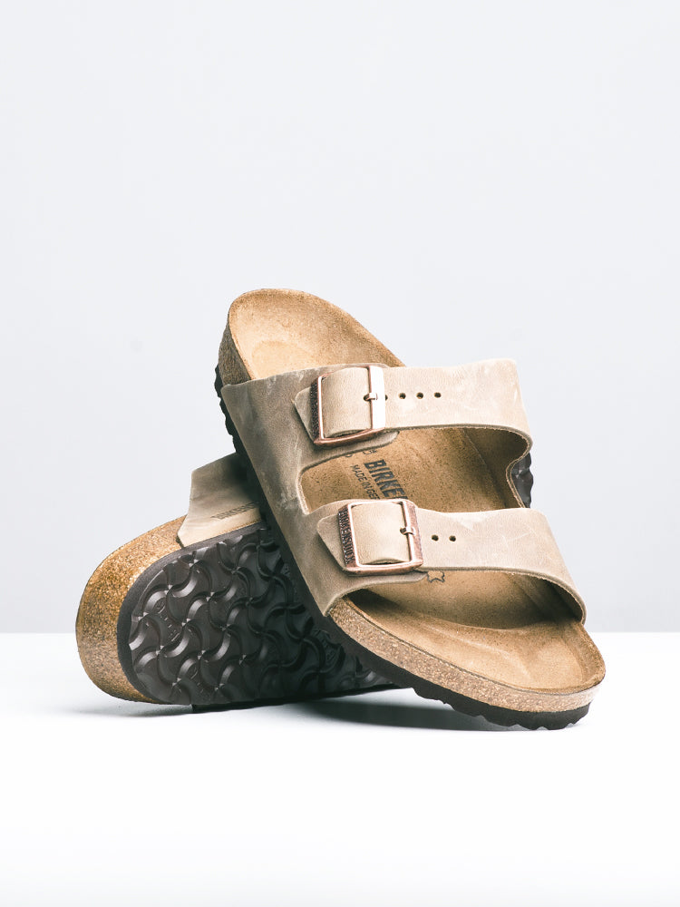 MENS BIRKENSTOCK ARIZONA LEATHER OILED SANDALS - REGULAR - TOBACO BROWN