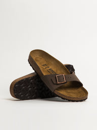 WOMENS BIRKENSTOCK MADRID BIRKIBUC NARROW FIT SANDALS - MOCHA - CLEARANCE