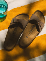 WOMENS BIRKENSTOCK MADRID BIRKIBUC NARROW FIT SANDALS - MOCHA - CLEARANCE