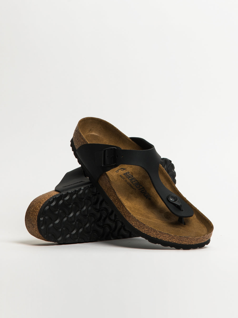 MENS BIRKENSTOCK GIZEH BF REGULAR SANDALS - REGULAR - BLACK - CLEARANCE