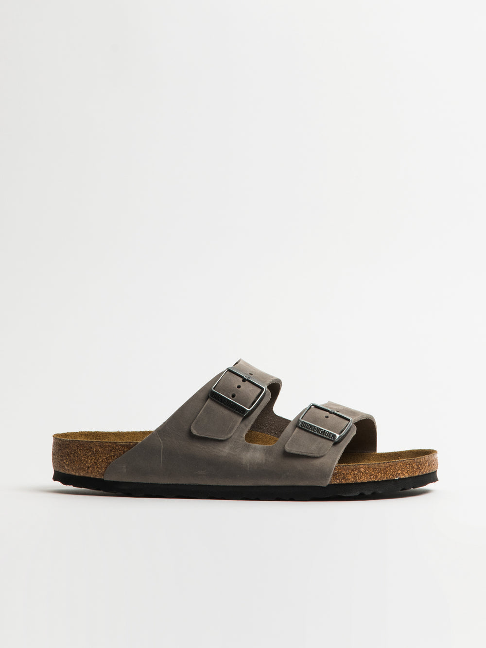 MENS BIRKENSTOCK ARIZONA SF OILED LEATHER SANDALS - IRON - CLEARANCE